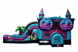 Beach Vibes Double Lane Bounce and Water Slide