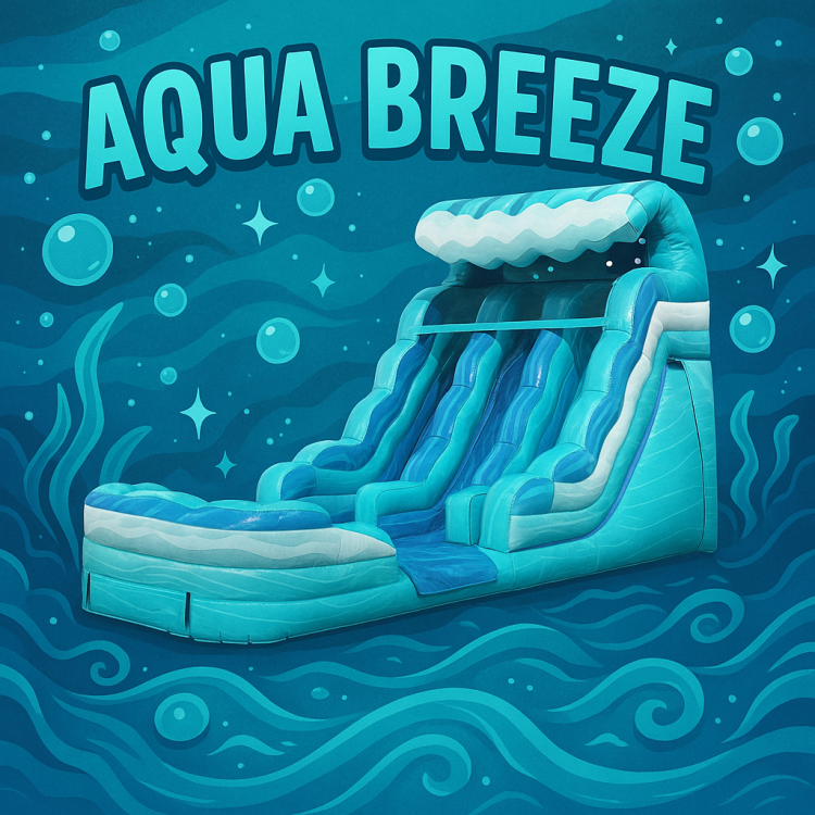 16ft Aqua Breeze Double Lane Water Slide
