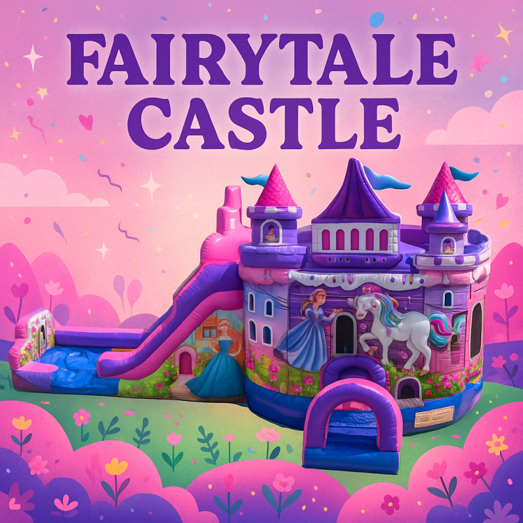 Fairytale Castle Double Lane Bounce and Slide