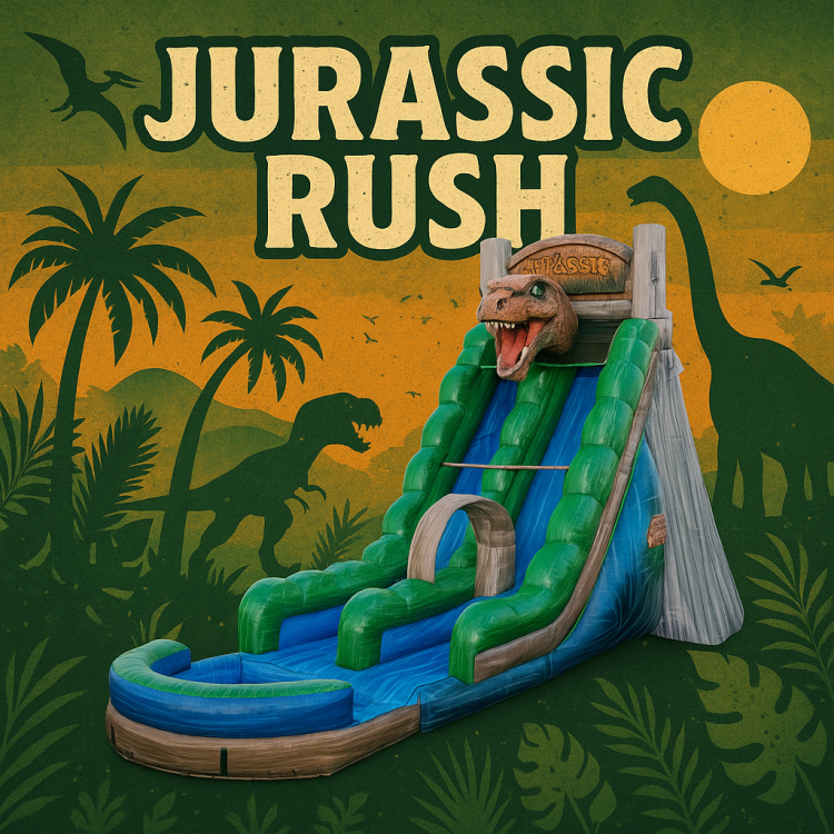 22' Jurassic Rush Single Lane Waterslide