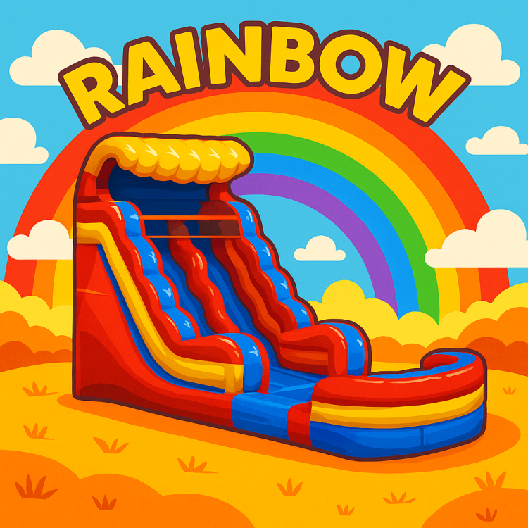 16ft Rainbow Double Lane Water Slide