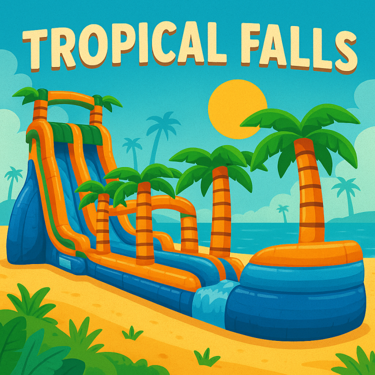 22ft Tropical Falls Double Lane Waterslide