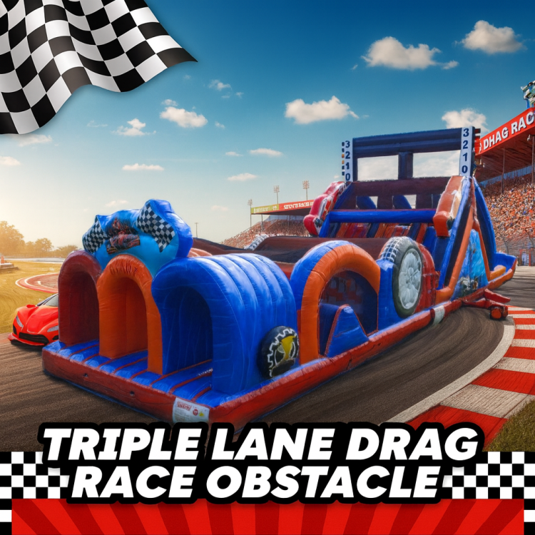 60' Triple Lane Drag Race Obstacle