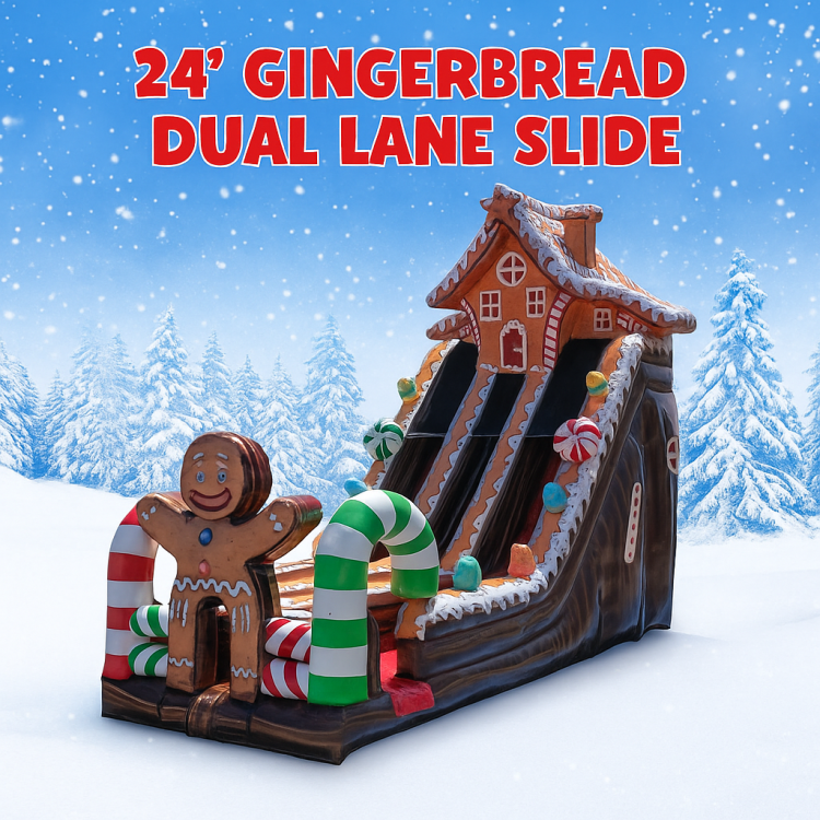 24' Gingerbread Dual Lane Dry Slide 24' Gingerbread Dual Lane Dry Slide