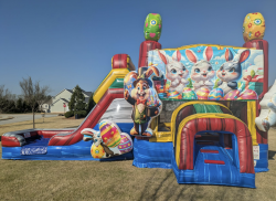 Easter Castle Double Lane Bounce and Slide