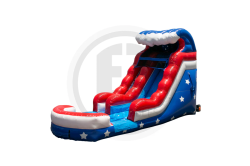 15' Stars and Stripes Single Lane Water Slide