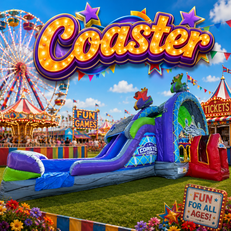 Coaster Double Lane Bounce and Water Slide Coaster Double Lane Bounce and Water Slide