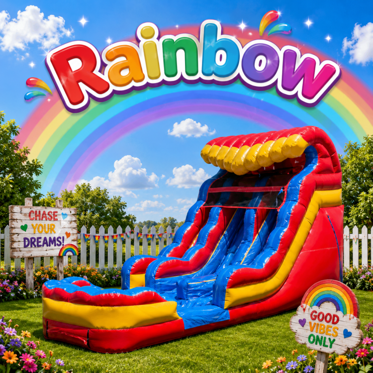 16ft Rainbow Double Lane Water Slide 16ft Rainbow Double Lane Water Slide
