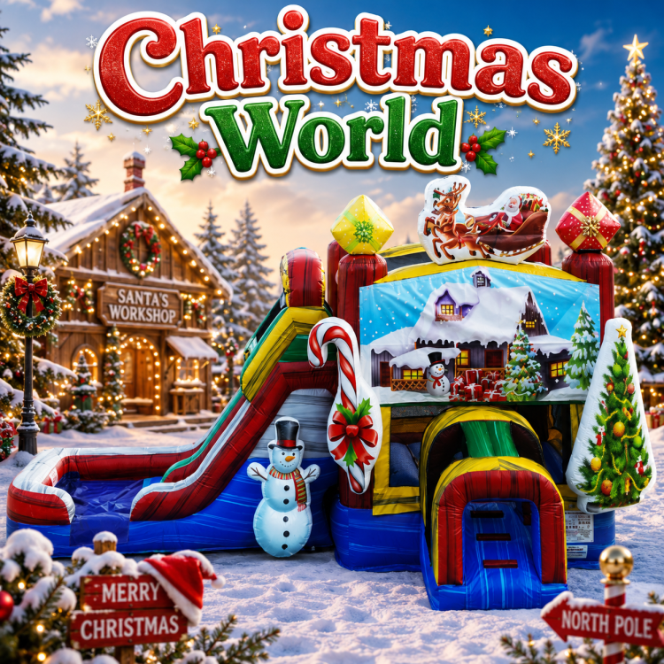 Christmas World Double Lane Bounce and Slide Christmas World Double Lane Bounce and Slide